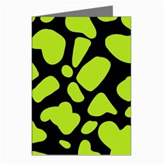 Neon Green Cow Spots Greeting Cards (pkg Of 8) by ConteMonfrey