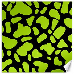 Neon Green Cow Spots Canvas 16  X 16  by ConteMonfrey