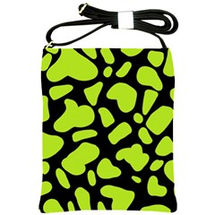 Neon Green Cow Spots Shoulder Sling Bag by ConteMonfrey