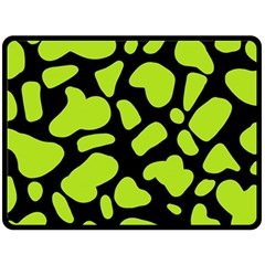 Neon Green Cow Spots Fleece Blanket (large)  by ConteMonfrey