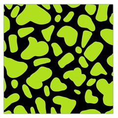 Neon Green Cow Spots Square Satin Scarf (36  X 36 ) by ConteMonfrey