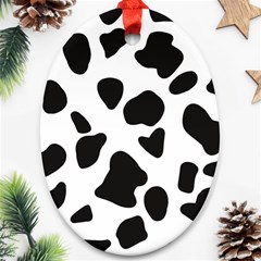 Black And White Spots Ornament (oval) by ConteMonfrey