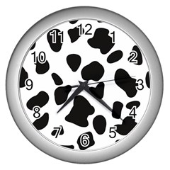 Black And White Spots Wall Clock (silver) by ConteMonfrey