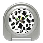 Black and white spots Travel Alarm Clock Front