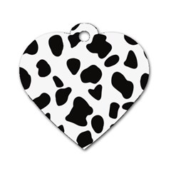 Black And White Spots Dog Tag Heart (one Side) by ConteMonfrey