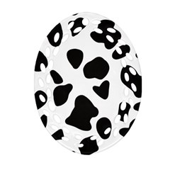 Black And White Spots Oval Filigree Ornament (two Sides) by ConteMonfrey