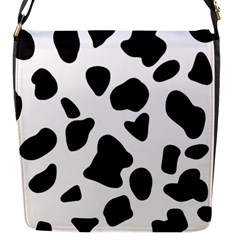 Black And White Spots Flap Closure Messenger Bag (s) by ConteMonfrey