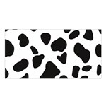 Black and white spots Satin Shawl 45  x 80  Front