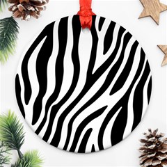 Zebra Vibes Animal Print Ornament (round) by ConteMonfrey