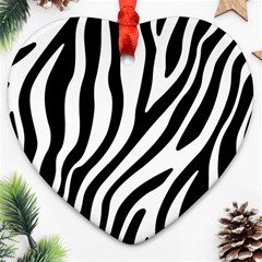 Zebra Vibes Animal Print Ornament (heart) by ConteMonfrey