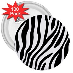 Zebra Vibes Animal Print 3  Buttons (100 Pack)  by ConteMonfrey