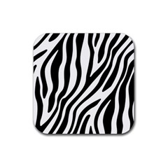 Zebra Vibes Animal Print Rubber Coaster (square) by ConteMonfrey