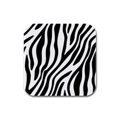 Zebra Vibes Animal Print Rubber Square Coaster (4 Pack) by ConteMonfrey