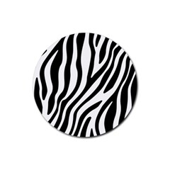 Zebra Vibes Animal Print Rubber Coaster (round) by ConteMonfrey