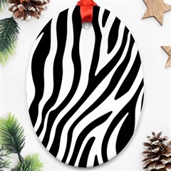 Zebra Vibes Animal Print Oval Ornament (two Sides) by ConteMonfrey