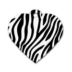 Zebra Vibes Animal Print Dog Tag Heart (One Side) Front