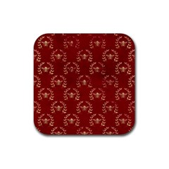 Golden Bees Red Sky Rubber Coaster (square) by ConteMonfrey