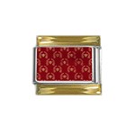 Golden bees red sky Gold Trim Italian Charm (9mm) Front