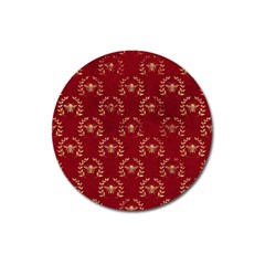 Golden Bees Red Sky Magnet 3  (round) by ConteMonfrey