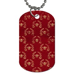 Golden Bees Red Sky Dog Tag (one Side) by ConteMonfrey