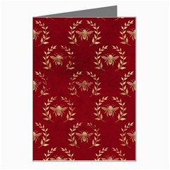 Golden Bees Red Sky Greeting Card by ConteMonfrey