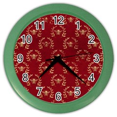 Golden Bees Red Sky Color Wall Clock by ConteMonfrey