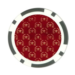 Golden Bees Red Sky Poker Chip Card Guard by ConteMonfrey