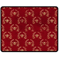 Golden Bees Red Sky Fleece Blanket (medium)  by ConteMonfrey