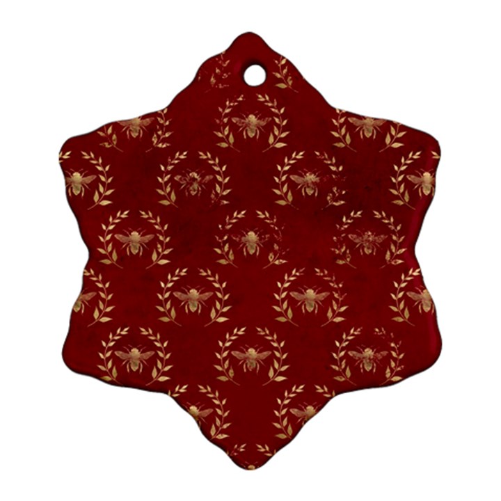 Golden bees red sky Ornament (Snowflake)