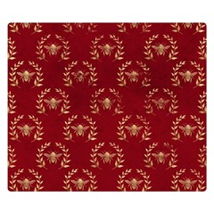 Golden Bees Red Sky Double Sided Flano Blanket (small)  by ConteMonfrey