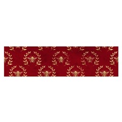 Golden Bees Red Sky Oblong Satin Scarf (16  X 60 ) by ConteMonfrey