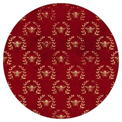 Golden Bees Red Sky Round Trivet by ConteMonfrey