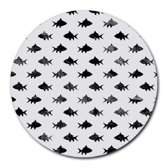 Cute Small Sharks  Round Mousepad by ConteMonfrey