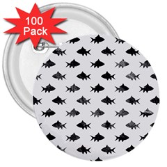 Cute Small Sharks  3  Buttons (100 Pack)  by ConteMonfrey