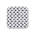 Cute Small Sharks  Rubber Square Coaster (4 pack) Front