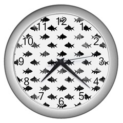 Cute Small Sharks  Wall Clock (silver) by ConteMonfrey