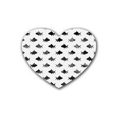 Cute Small Sharks  Rubber Coaster (heart) by ConteMonfrey