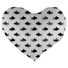 Cute Small Sharks  Large 19  Premium Heart Shape Cushions by ConteMonfrey