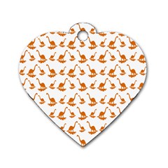 Friends Dinosaurs Dog Tag Heart (one Side) by ConteMonfrey