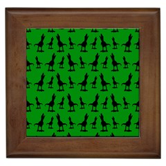 Green Dinos Framed Tile by ConteMonfrey