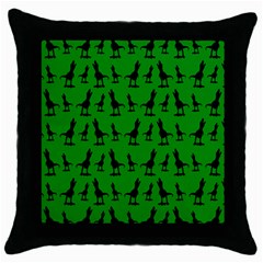 Green Dinos Throw Pillow Case (black) by ConteMonfrey