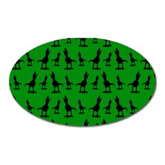 Green Dinos Oval Magnet by ConteMonfrey