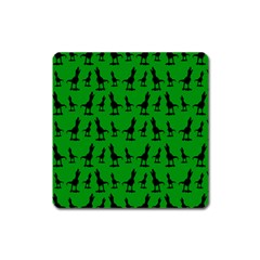 Green Dinos Square Magnet by ConteMonfrey