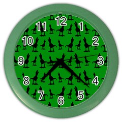 Green Dinos Color Wall Clock by ConteMonfrey