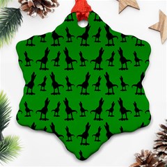 Green Dinos Snowflake Ornament (two Sides) by ConteMonfrey