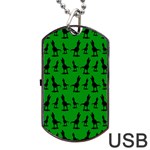 Green dinos Dog Tag USB Flash (One Side) Front