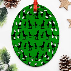 Green Dinos Ornament (oval Filigree) by ConteMonfrey