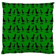 Green Dinos Large Flano Cushion Case (one Side) by ConteMonfrey