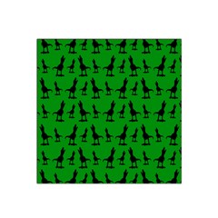 Green Dinos Satin Bandana Scarf 22  X 22  by ConteMonfrey