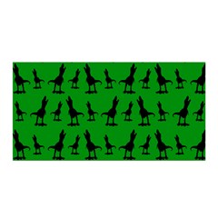 Green Dinos Satin Wrap 35  X 70  by ConteMonfrey